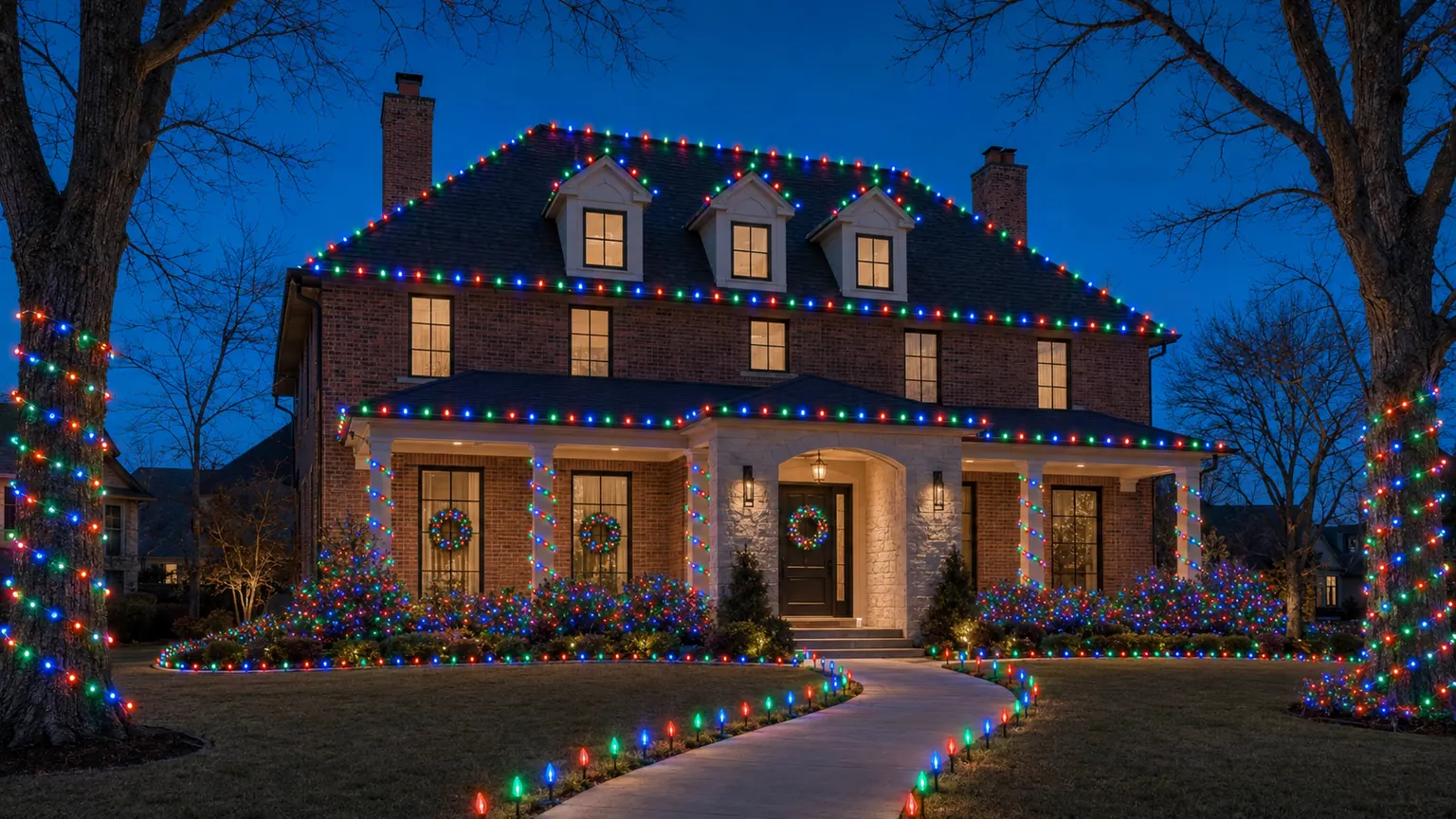 Full Winter Wonderland Christmas light display