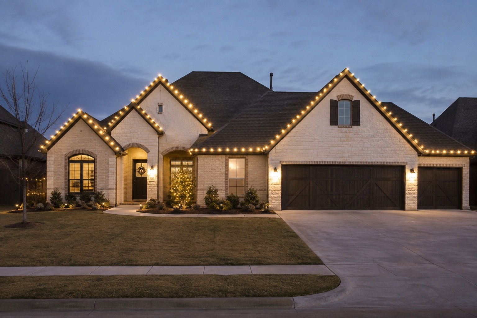 Frosty Christmas light display