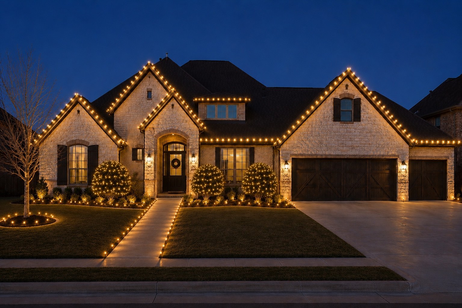 Merry and Bright Christmas light display
